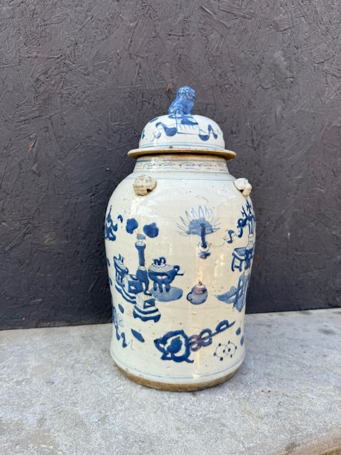 Dekselvaas met symbolen